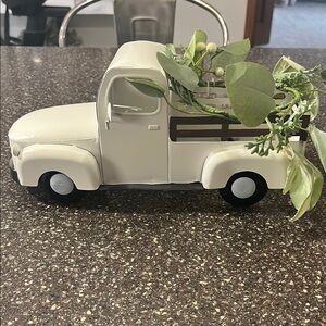 Vintage White Truck with Greenery